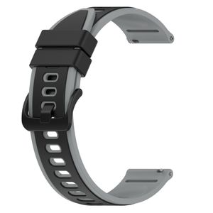 INF Armband Silikon Schwarz+Grau 22 mm