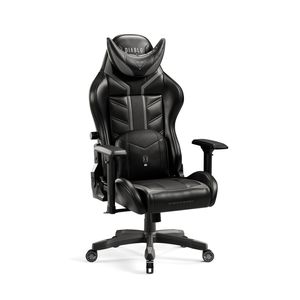 Diablo X-Ray Gaming Stuhl Bürostuhl Schreibtischstuhl 4D Armlehnen Ergonomisches Design Kunstleder Wippfunktion Farbe: Schwarz-grau, Größe King