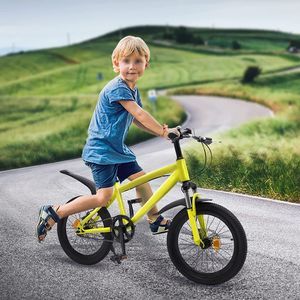 18palcové dětské kolo Chlapci Dívky Bike Mountain Bike Žlutá pro venkovní sportovní výlety