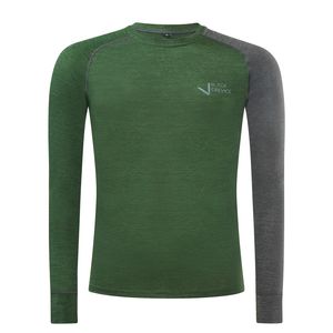 BLACK CREVICE - Pánské tričko s dlouhým rukávem z merino vlny | Funkční prádlo | Základní vrstva | Barva: Green/Anthracite | Velikost: XL