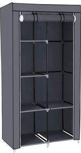 Herzberg HG-8010: Kleiderschrank - Klein Schwarz