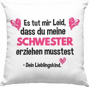 Trendation - Lieblingskind Muttertag Deko-Kissen mit Füllung 40x40 Geschenk Kinder Sohn Tochter Mama Deko-Kissen mit Füllung 40x40 mit Spruch (Grün)