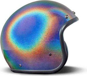 Jet Helm Cafe Racer DMD RETRO Rainbow Silber Glanz größe L Jet Helm Cafe Racer DMD RETRO Rainbow Silber Glanz größe L