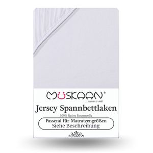 Jersey Spannbettlaken 90x200 cm - 100x200 cm Weiss - 100% Baumwolle
