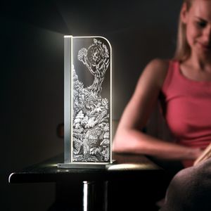 Luverre LED Tischleuchte Woodland by Sophie Jonas Hill Rechteck Silber