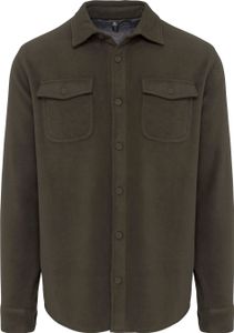 Kariban Herren Shirt Hemd Langarmshirt T-Shirt Brusttasche, Größe:4XL, Farbe:Dark Khaki/Storm Grey