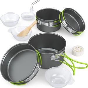 Outdoor-Topf-Set, Camping-Topf-Set, Camping-Kochgeschirr, multifunktional, geeignet für 2–3 Personen, leicht zu tragen, geeignet für Outdoor, Picknick