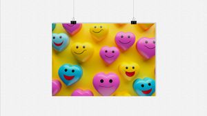 Herz Poster - Smileys Poster - Kinderzimmer Poster - Fröhlich Poster - 71x51cm - Perfekt zum Einrahmen