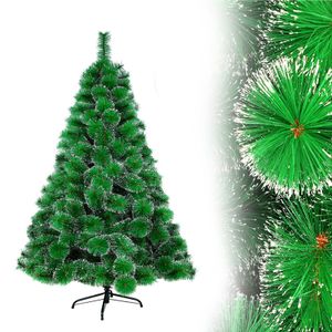 UISEBRT Künstlicher Weihnachtsbaum 150cm Tannenbaum Christbaum PVC Grüne Tannennadeln mit Schnee-Effekt Kunstbaum Weihnachtsdeko inkl. Ständer