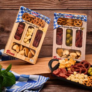 Salami Snack Selection Premium Set mit Olive und Käse 160 g