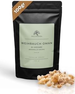 Incensera Weihrauch zum Räuchern, 100 gr aus dem Oman, Räucherharz, naturreines Räucherwerk, Incense Weirauch Harz räuchern, Kirchenweihrauch