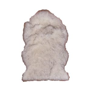 Teppich Kunstfell Lammfellimitat Teppich Longhair Fell Optik Nachahmung Wolle Bettvorleger Sofa Matte(White print black tip,40*60)