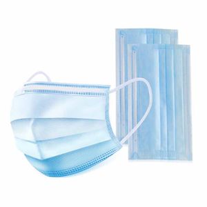 100 Stück Einweg Atem Mundschutz  Schutzmaske Gesichtsmaske Gummi Filter 3-lagig