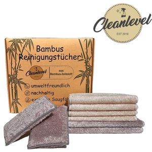 Bambustücher Reinigungstücher aus Bambusfasern 8 tlg. Set streifenfreie Reinigung auf allen Oberflächen box Putztuch Putztücher