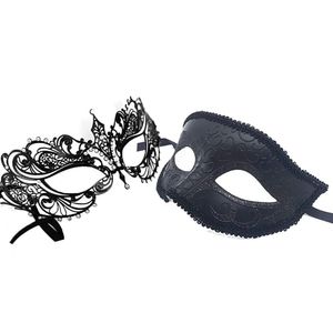 Maskerade-Masken 2er-Pack mit Diamanten besetzte Maskerade-Partymasken
