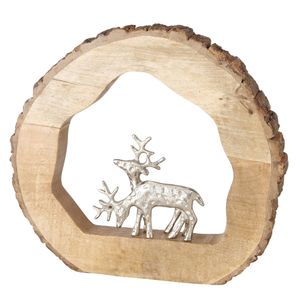 Deko-Aufsteller Conaldi aus Holz mit Hirsch-Dekor H40cm Weihnachts-Deko Advent