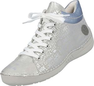 Rieker Damen Sneaker High Top sportliche Stiefelette Silber Metallic 52504, Größe:39 EU, Farbe:Silber