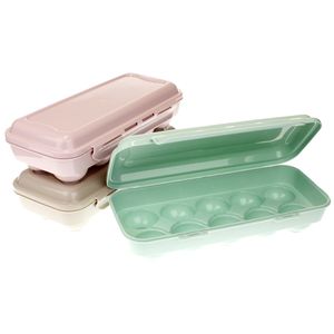 Eierbox für 10 Eier 3er Set Kunststoff BPA frei Eier-Transportbox stapelbare Eieraufbewahrung Aufbewahrungsbox Eierbehälter für Kühlschrank Eierhalter