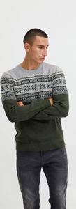 Blend BHTjerik Herren Strickpullover Grobstrick Pullover mit Rundhalsausschnitt Norweger Muster