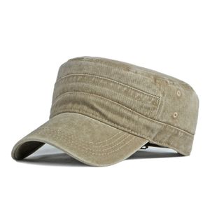 Herren Military Kappe, Army Cap, aus Baumwolle verstellbare Sonnen Kappe für Wandern und Sport,Khaki