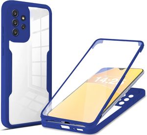 360 Grad Rundum Schutz Handyhülle für Samsung Galaxy A23 5G Full Cover Vollschutz Case Farbe: Blau