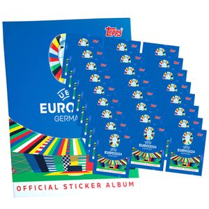 Topps UEFA EURO 2024 Sticker - Fußball EM Sammelsticker - 1 Album + 25 Tüten