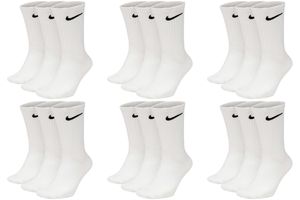 9 Paar Nike Everyday Lightweight Crew SX7676 Tennis Socke - Farbe: weiß - Größe: 42-46