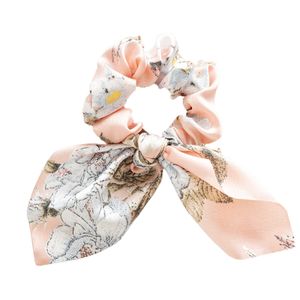 Glattes Satin-Stoff-Haarband mit Schleife und Blumenmuster für den täglichen Gebrauch, Rosa