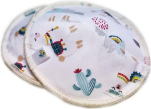 Doodush Waschbare Stilleinlage PUL-Bamboo 1 Paar White Llamas