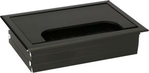 KOTARBAU® Hliníková kabelová průchodka 120x80mm pro nábytek Černý kabelový vývod eloxovaný