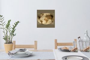 Wandtattoo Wandsticker Wandaufkleber Weltkarte - Globus - Retro 30x30 cm Selbstklebend und Repositionierbar