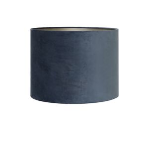 Light & Living - Lampenschirm Zylinder Velours - Dusty Blue - Ø30x21cm