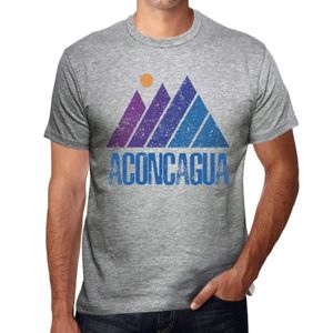 Herren Grafik T-Shirt Berg Aconcagua – Mountain Aconcagua – Öko-Verantwortlich Vintage Jahrgang Kurzarm Lustige Druck Geburtstag Geschenk Mann