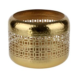 Windlicht Laterne gold  Metall Deko orientalisch rund Kerzen Halter Ständer