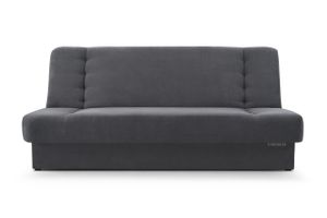 Sofa mit Schlaffunktion und Bettkasten, Kippsofa Schlafsofa Clic-Clack Couch für Wohnzimmer Federkern Sofagarnitur Polstersofa - Cyprus (Dunkelgrau - Soro 96)