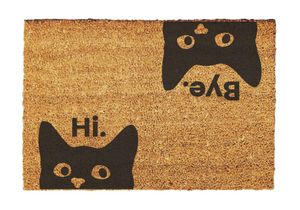 Hi Bye Katzen-Fußmatte – lustige Katzen-Fußmatte – Geschenk für Haustierliebhaber – Willkommens-Fußmatte – individuelle Größe: 60x40 cm