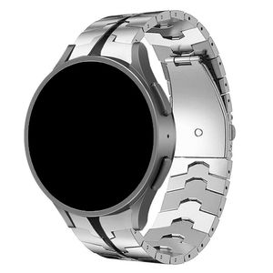 Strap-it Samsung Galaxy Watch 4 Classic 46mm Stahl-eisen Armband (Silber/Schwarz)