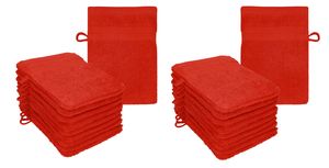 Betz 20 Stück Waschhandschuhe Waschlappen PREMIUM Größe 16x21 cm 100% Baumwolle Farbe rot