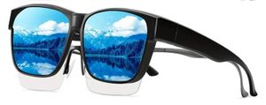 GKA B Überzieh Sonnenbrille für Brillenträger Gläser blau verspiegelt Fit Over Übersonnenbrille Überziehbrille Überbrille Damen und Herren UV-Schutz GKA B Überzieh Sonnenbrille für Brillenträger Gläser blau verspiegelt Fit Over Übersonnenbrille Überziehbrille Überbrille Damen und Herren UV-Schutz