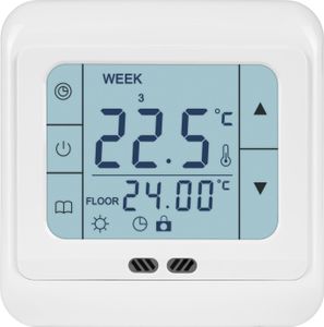 Dotykový termostat s digitálnym ovládaním elektrického vykurovania pre podlahové vykurovanie