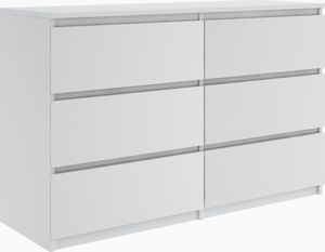 Krásna moderná komoda so 6 zásuvkami 120 cm, príborník, skriňa: biela Krásna moderná komoda so 6 zásuvkami 120 cm, príborník, skriňa: biela