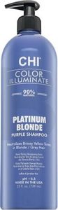 CHI Color Illuminate Platinum Blonde Purple Shampoo aufhellendes Shampoo für platinblondes und graues Haar 739 ml