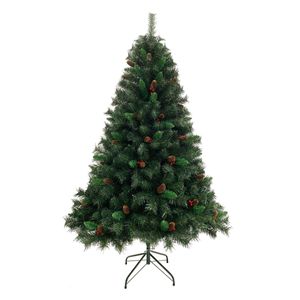 SVITA künstlicher Weihnachtsbaum Tannenbaum Deko Christbaum Kunstbaum PVC 180 cm Rote Beeren