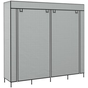 HOMCOM Stoffschrank Kleiderschrank, Faltschrank mit Kleiderstange, 10 Fächern, 4 Schubladen, Garderobe in Vlies-Optik für Schlafzimmer, Flur, Dunkelgrau, 166 x 42,5 x 169,5 cm