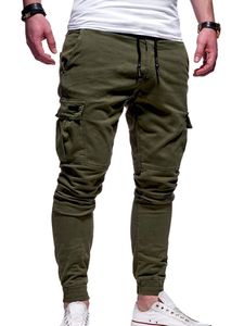 Herren Jogginghosen Sweatpants Slim Fit Trainingshose Elastische Taille Cargo Hosen Armeegrün,Größe M