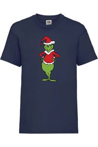 Grinch Christmas Kinder T-Shirt Christmas Tree New Year Eve Holiday Gift, 5-6 Jahr - 116 / Dunkelblau
