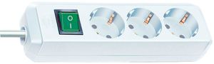 Brennenstuhl Eco-Line Steckdosenleiste mit Schalter 3-fach weiß 3m H05VV-F 3G1,5, 1152320400