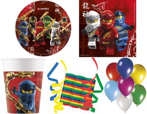 140-tlg. Set Kindergeburtstag Party Feier Fete Deko Motto Lego Ninjago