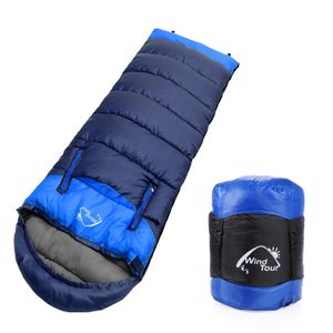 Schlafsack, tragbarer wasserdichter tragbarer Schlafsack für Camping Indoor Outdoor Backpacking, dunkelblau, 1,35 kg, linke Seite