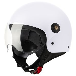 VINZ Duoro Roller Helm Jet Helm Mopedhelm Herren und Damen | in Gr. XS-XXL | Jethelm mit Visier | ECE 22.06 Zertifiziert | Motorradhelm | Weiß | L